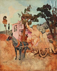 Alfred COURMES (Bormes les Mimosas 1898- Paris 1993)-La charrette-img1