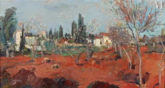 Paul HANNAUX  (Paris 1899 - Luxembourg 1954)-Paysage de Provence-img1