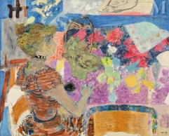 Raymond Jean LEGUEULT (Paris 1898-1971)-La table violette, Emilienne-img1