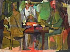 Edouard PIGNON (Bully-les-Mines 1905 - La Couture- Boussey 1993)-Les joueurs de cartes-img1