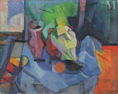 Edouard PIGNON (Bully-les-Mines 1905 - La Couture- Boussey 1993)-Nature morte à la tête de Senèque-img1