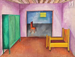 Joan PONC  (Barcelone 1927 - Saint Paul de Vence 1984)-La chambre-img1