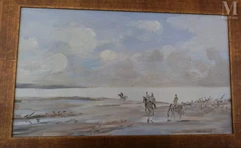 Christian EHLINGER (Né à Paris en 1931)-Promenade à Deauville-img1