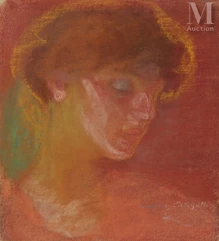 Frantisek KUPKA (Opocno 1871- Puteaux 1957)-Portrait de femme, vers 1908-1909-img1