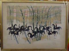 ANDRE BRASILIER -1929-Cavaliers en forêt-img1