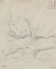 Claude THIENON (1772-1846)-Etudes de Rochers à Clisson/Etude d arbres à Clisson-img1