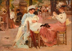 Paul Michel DUPUY (1869 - 1949)-Une après midi au jardin du Luxembourg-img1