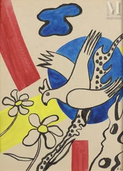 Fernand LEGER (Argentan 1881- Gif sur Yvette 1955)-Composition à l'oiseau, pour le cirque-img1