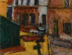Bela CZOBEL (1883-Budapest 1976)-Deux passants à Paris-img1