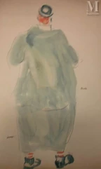 Edmond HEUZE (Paris 1884 - Paris 1967)-Dos d'un clown-img1