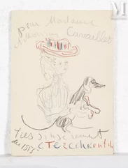 Constantin TERECHKOVITCH (Moscou 1902 - Monaco 1978)-Portrait - Carte d'amitié-img1