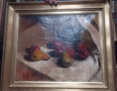 Edmond Amédée HEUZE (Paris 1884 - Paris 1967)-Pommes et poires sur un entablement-img1