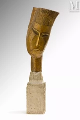Ossip ZADKINE  (Smolensk 1890 - Paris 1967)-Tête d'homme, Bouddha, 1919-img1