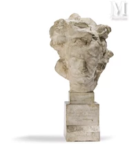 Antoine BOURDELLE  (Montauban 1861 - le Vésinet 1929)-Beethoven à la colonne, yeux fermés-img1