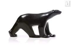 François POMPON (1855 - 1933)-"Ours blanc marchant tête levée"-img1
