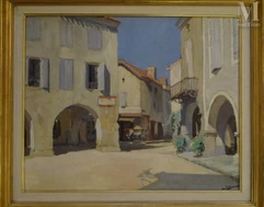 Gabriel Alexandre DECAMPS (Paris 1892 - Ermont 1953)-Place de village en Provence-img1