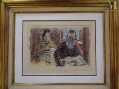 Adolphe FEDER (Odessa 1886-  France 1943)-Le rabbin et son élève-img1