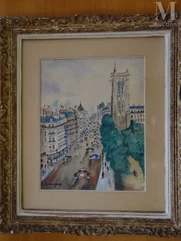 Lucien GENIN  (Rouen 1894 - Paris 1953)-Tour Saint Jacques-img1
