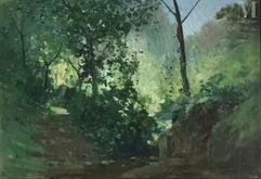 Eugène DESHAYES (Paris 1828 - 1890)-Paysage-img1