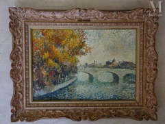 Ecole FRANCAISE du XX ème siècle-Quai de Seine à Paris-img1