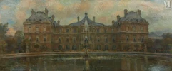 Albert LEBOURG  (Montfort-sur-Risle 1849 - Rouen 1928)-Le palais du Luxembourg vu du grand bassin-img1