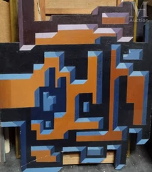 Andrée POLLIER (1916-2009)-Eglise - Portrait de femme Carton double face-img1