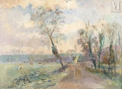 Albert LEBOURG (Montfort-sur-Risle 1849 - Rouen 1928)-Les prairies de Hondouville, vers 1910-img1