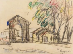 Paul SIGNAC (Paris 1863 - 1935)-Bourg-Saint-Andéol, l'entrée du pont, 1926-img1