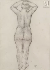 Aristide MAILLOL (Banyuls 1861-1944)-Nu de dos-img1