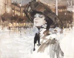 Victor GUERRIER (1893 - 1968)-Portrait de femme au chapeau-img1