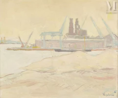 Jacques TRUPHEMUS  (Grenoble 1922)-Le port d'Amsterdam, 1968-img1