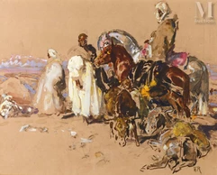 Henri ROUSSEAU  (La Caire 1875 - Aix en Provence 1933)-Cavaliers-img1