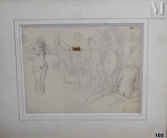 Ludovic Rodo PISSARRO (1878- 1952)-Les baigneuses, étude-img1