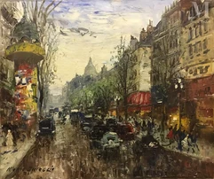 Merio AMEGLIO (San Remo 1897 - Paris 1970)-Les grands boulevards-img1