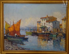 Vincent MANAGO (1880 - 1936)-Vue d'un port, Les Martigues-img1