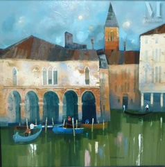 Bernard CONTE (1931-1981)-Reflets à Venise-img1