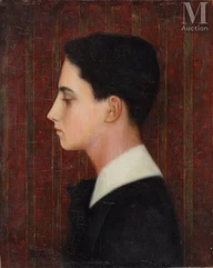 Théophile ROBERT (Ried -ob- Biel 1879 - Neuchâtel 1954)-Portrait de jeune garçon de profil-img1