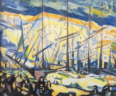 Gio COLUCCI (1892-1974)-Port mediterrannéen,  vers 1930-img1