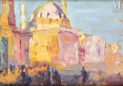 Gio COLUCCI  (1892-1974)-Scène de rue en Orient, vers 1917-img1