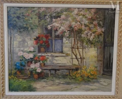 Charles BLONDIN (né en 1913-Cour fleurie-img1