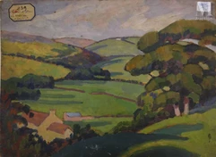 Ludovic RODO-  PISSARRO (Paris 1878 - 1952)-Discussion au bar / Paysage-img1