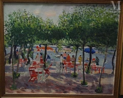 Gaston SEBIRE (Saint Samson 1920-2001)-Le café au bord de l'eau-img1