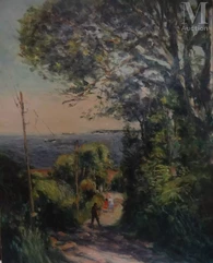 Gaston SEBIRE (Saint Samson 1920-2001)-Paysage de bord de mer-img1