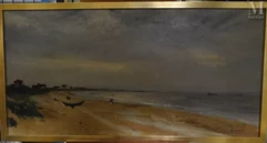 Gaston SEBIRE (Saint Samson 1920-2001)-Plage en Normandie-img1