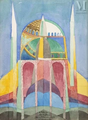 Henry VALENSI (Alger 1883 - Bailly 1960)-Sainte Sophie - Constantinople-img1