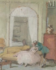 Lucien Victor GUIRAND de SCEVOLA  (Sète 1871-Paris 1950)-Dans le boudoir-img1