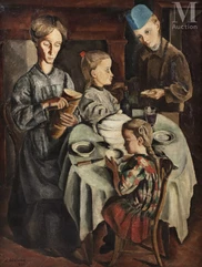 Alice HALICKA (Cracovie 1895 - Paris 1975)-Le dîner en famille-img1