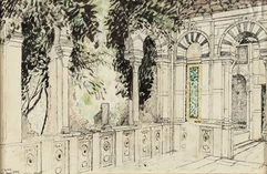 Alexandre  ROUBTZOFF (Saint Petersbourg 1884 - Tunis 1949)-Un patio-img1