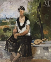 Roger BISSIERE (Villereal 1886 - Boussierette 1964)-Femme assise-img1