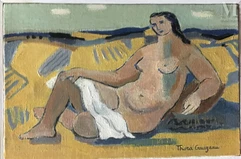 Thora CREUZEAU (Née en 1928)-Femme dans les blés-img1